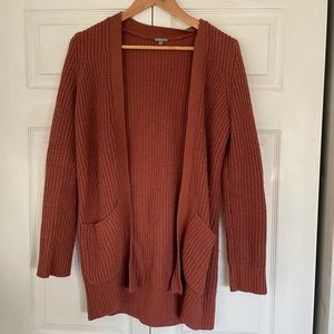 Burnt Orange Long Knit Cardigan